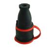 Portable Rubber Straight Socket 16A 230V Black Hermetic Schuko