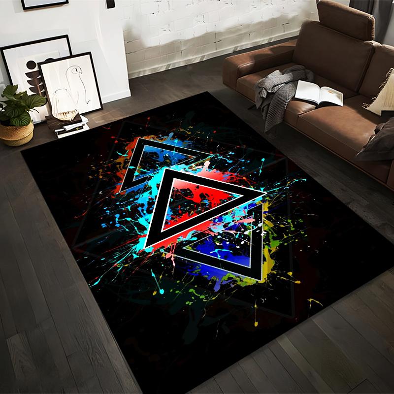

Abstract Geometric Carpet with Vibrant Splash Paint Design Stylish Rug Suitable for use as an anti-slip for living room bedroom sofas 40x60cm( 15x23in )