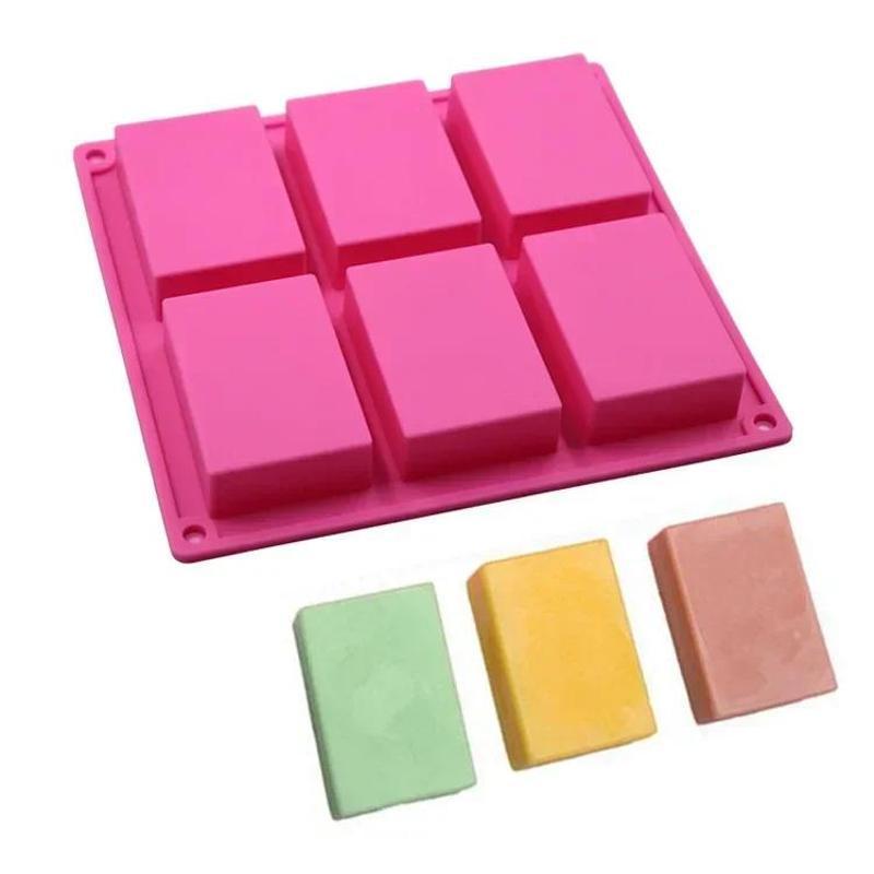 New DIY Cake Decoration Handmade Mold Handmade Rectangular Soap Silicone Cake Mold Cold Soap Mold Making Soap Supplies
