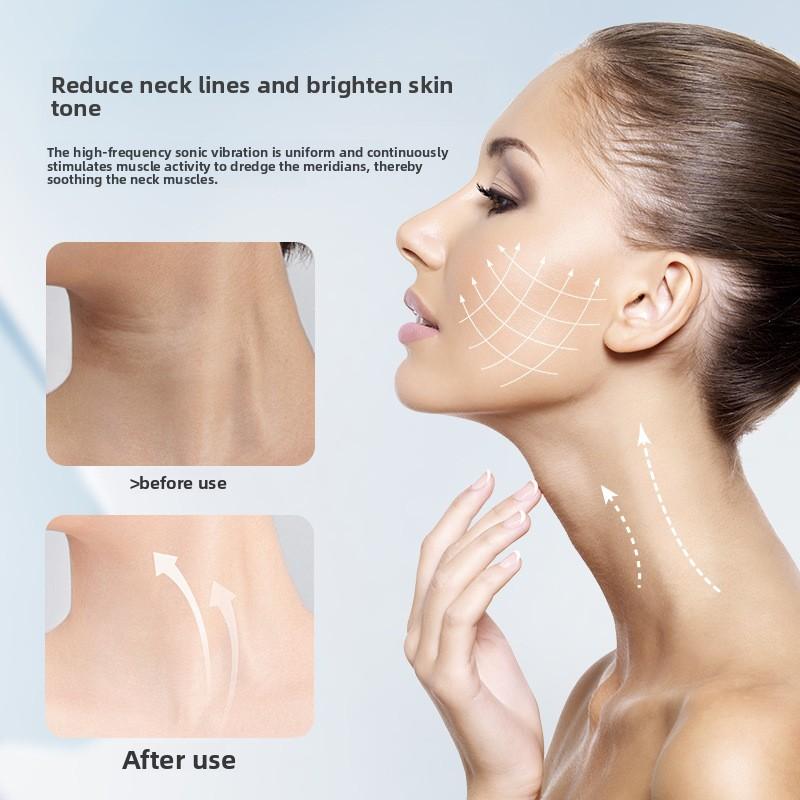 Novo Instrumento de Beleza para Pescoço Doméstico Beleza do Pescoço Vibração Facial Aquecimento Lifting Sulco Nasolabial Massageador Facial de Microcorrente