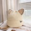 Kawaii for Cat Ears Hats Cute Cap Solid Color Hat Wool Knit Hat Earprotect All-m