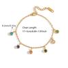 1pc Trendy Niche Colorful Tassel Bracelet Golden Plated Hand Accessory Colorful Charm Bracelets For Women