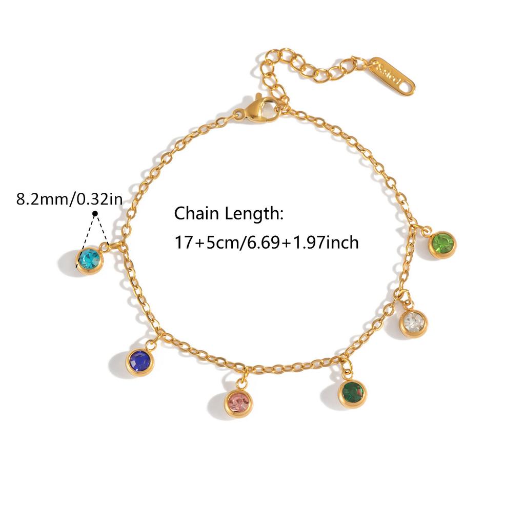 1pc Trendy Niche Colorful Tassel Bracelet Golden Plated Hand Accessory Colorful Charm Bracelets For Women