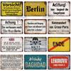 [MyPlate] German Vintage Vorsicsht Warning Metal Sign Plate Tin Sign Wall Decor For Bar Home Plaque Decoration Man Cave Poster