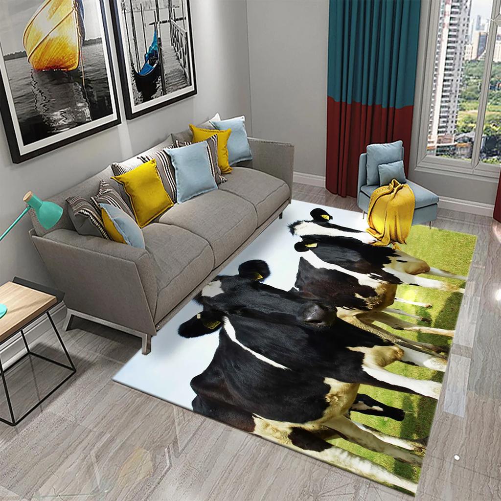 Dairy Cow Carpet Farm Animal Fresh Milk Rug Bathroom Kitchen Non-Slip Doormat Entrance Door Mat Living Room Bedroom Decor Carpet
