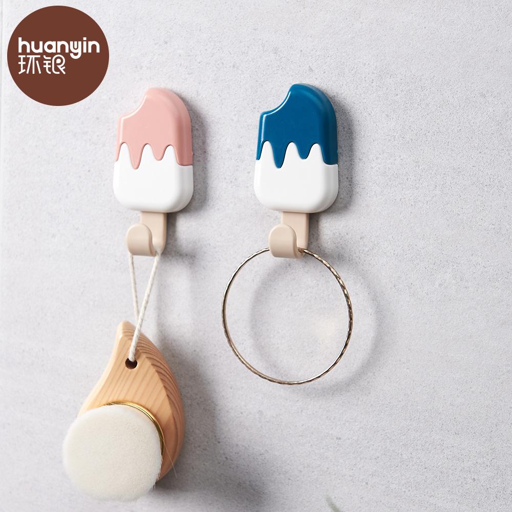 Novelty Ice Cream Plastic Adhesive Wall Mount Drill Free Bathroom Hook