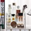 1pc Transparent Acrylic Cosmetic Storage Rack Threelayer Snap Detachable Handheld Cosmetic Container Skincare Desktop Organizer