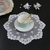 Round mesh flower Embroidery table cloth cover wedding dining tablecloth kitchen Christmas Table decoration and accessories for Home