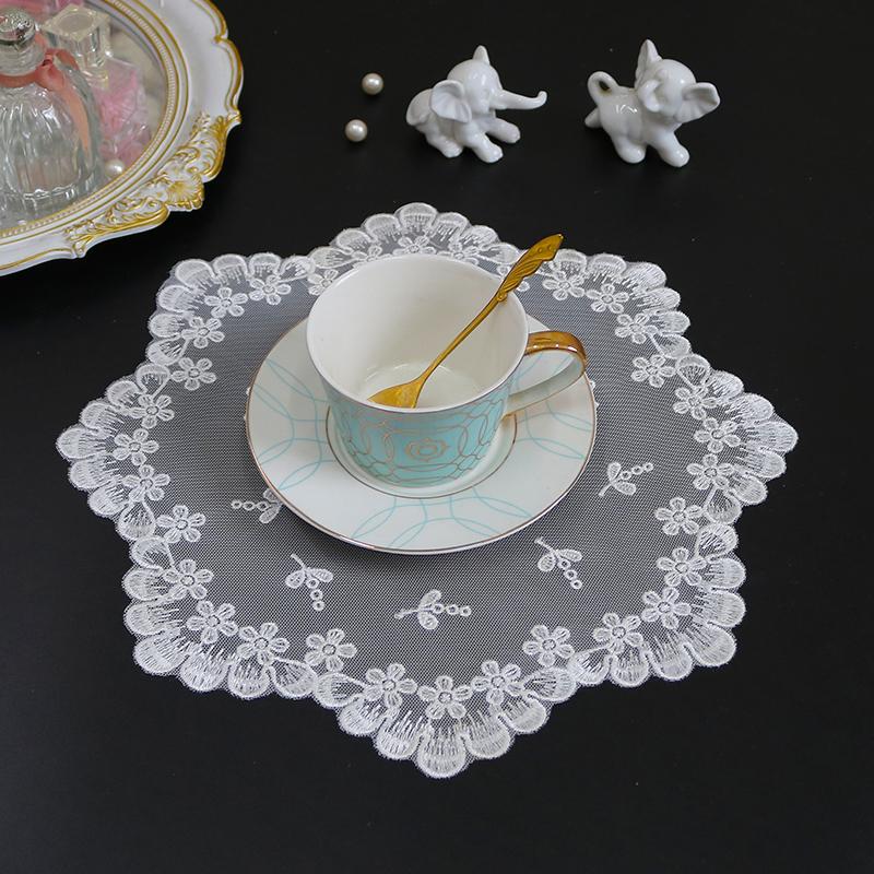 Round mesh flower Embroidery table cloth cover wedding dining tablecloth kitchen Christmas Table decoration and accessories for Home