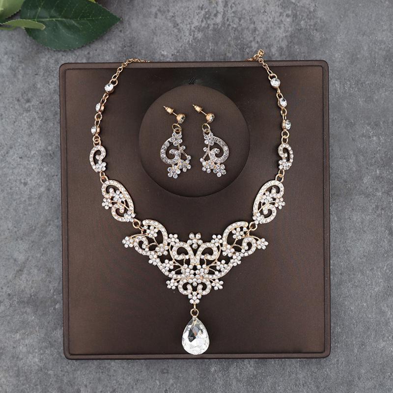 Set di Collana e Orecchini alla Moda in Stile Coreano: Accessori Perfetti per Matrimonio Sposa