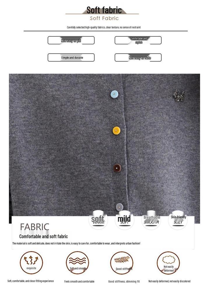 Women's Lapel Knit Cardigan - Chic, Versatile Spring/Autumn Jacket, Slimming Loose Fit, Ideal for Middle-Aged and Elderly Moms