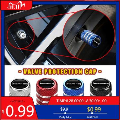 GLC GLB Car Valve Protection Cover Aluminum Valve Caps Dust Parts For Mercedes Benz AMG W204 W205 W203 W211 W201 W210 W108 W124