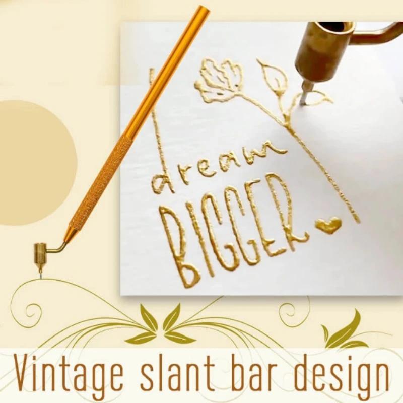 Detailing Fine Line Fluid Writer Paint Applicator Pen,Gold Construction Slanting Tip Perfect for Rock Chips and Scratch Repair