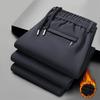 Men's Casual Trousers Large Size Loose-Fit Sports Trousers Thickened Fleece-Lined Straight-Leg Trousers Windproof Thermal Trousers Business Trousers