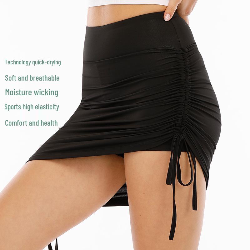 Quick-Dry Athletic Skirt with Drawstring for Running, Yoga, Badminton, and Tennis