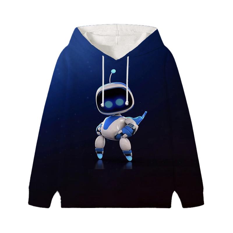 Astro Bot Hoodies Baby Unisex Cartoon Print Long Sleeve Tops Astronaut Toddler Boys Girls Casual Sweatshirts Outfits