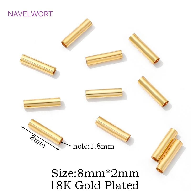 

18K Gold Plated Long Curved Tube Beads Connector,Beads Separators,Brass Spacer Beads Tube Beads,DIY Jewelry Making Supplies 30 pieces