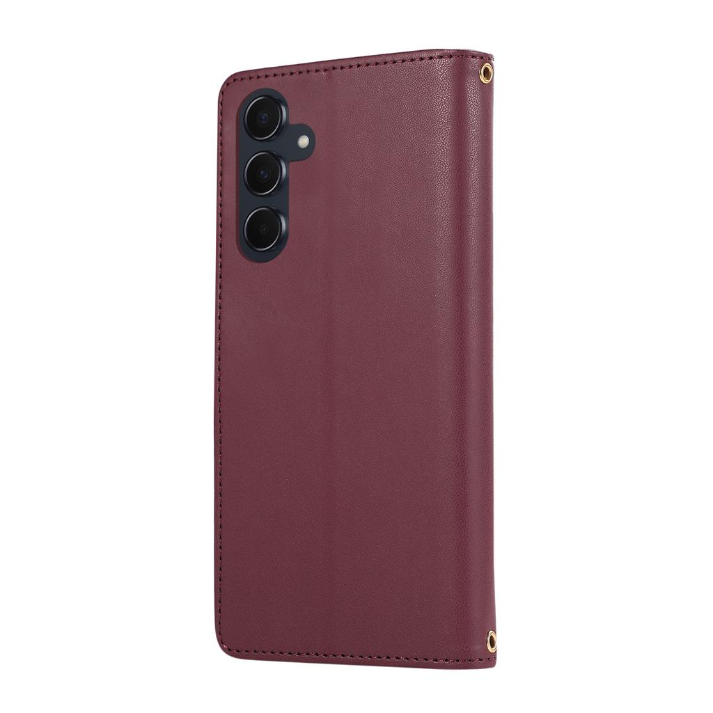 For Samsung Galaxy A16 4G/5G/A26 5G Case Multi Card Slots Zipper Rhombus Leather Phone Cover with Wrist Strap