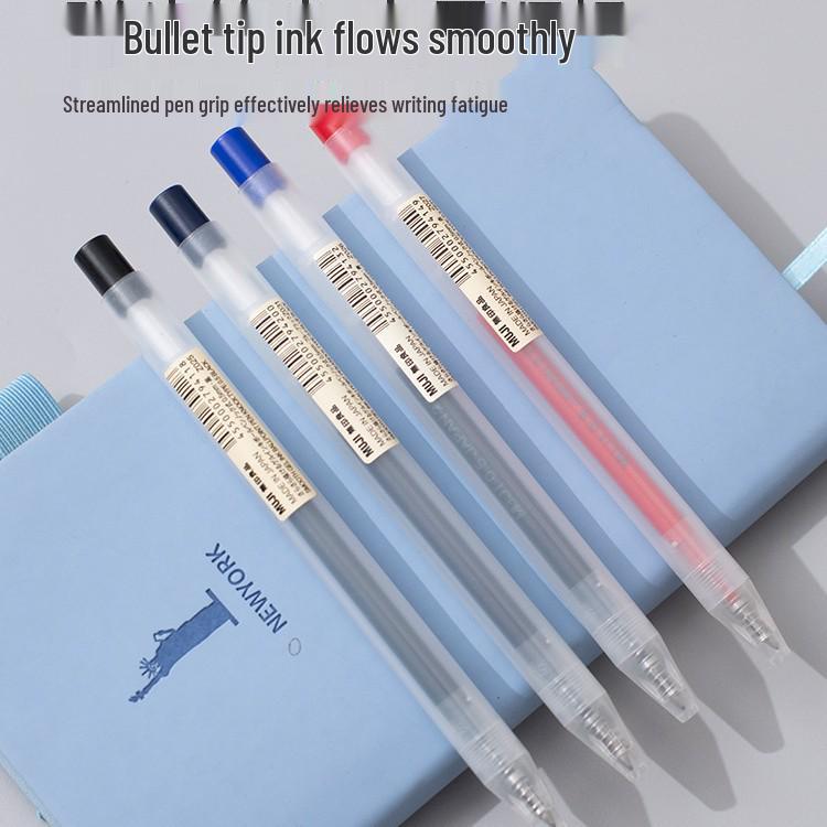 Гелевая ручка MUJI 0,5 мм, черная, нажимная, со стержнем 0.5mm