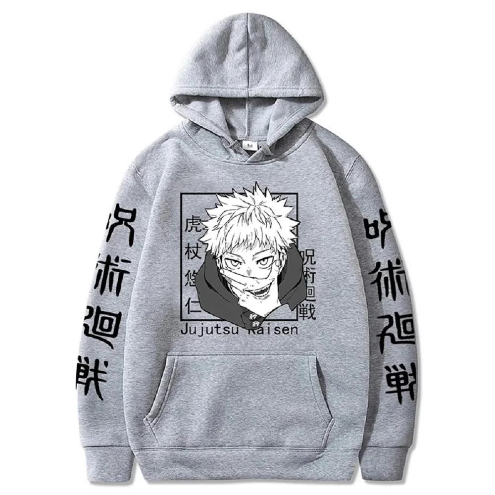 Anime Jujutsu Kaisen Mikiny Pánské Mikina Satoru Gojo Potisk Podzim Zima Harajuku Mikina s kapucí Streetwear s kapucí