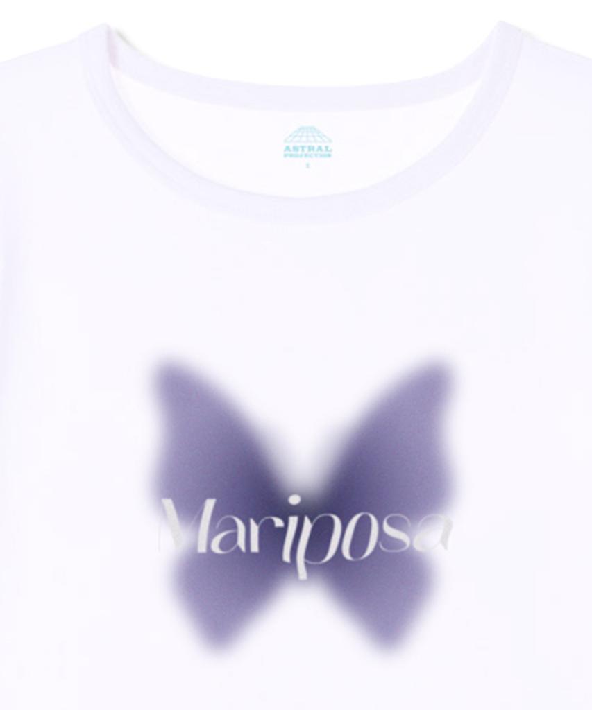 ASTRAL PROJECTION Mariposa Supima Spandex Crop Top_White