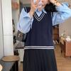 College Style Vest Women's New 1116 New Autumn and Winter Sweater Vest Women's Outer Knitted Sweater Vest Stacked Wearing Vest