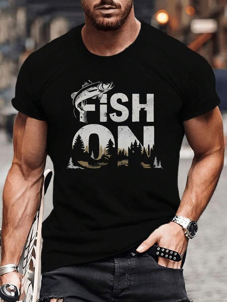 Unisex's Summer Letter Print Round Neck Casual Commuter T-Shirt