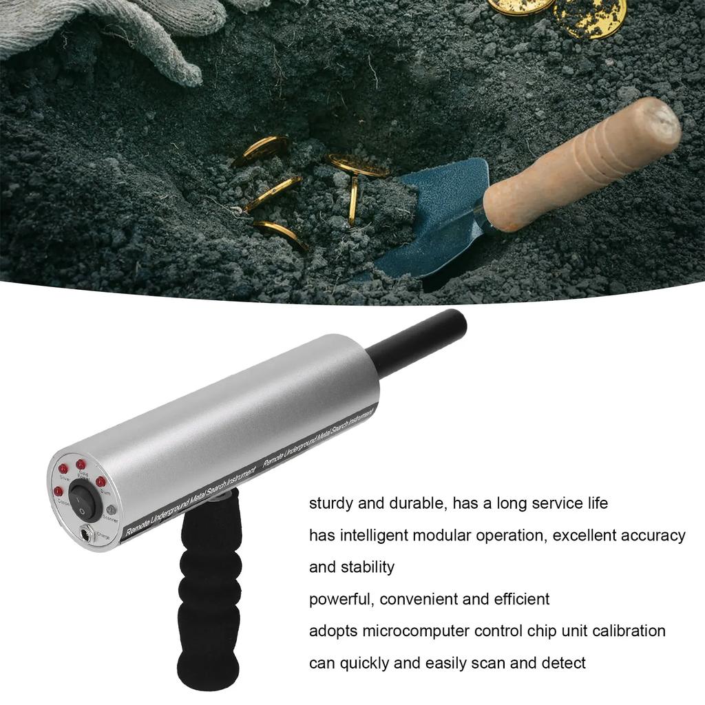 Metalldetektor Aluminium Silver 14m Djup 800m Räckvidd Handhållen Uppladdningsbar Detektor för Guld Silver Jakt 100‑240V