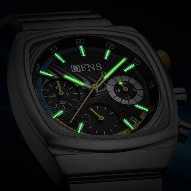 Módní pánské náramkové hodinky Chronograf Datum Vodotěsné Svítící Pánské hodinky Nerezová ocel Luxusní Křemenné Pánské hodinky