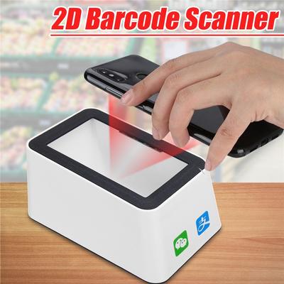 Barcode Scanner USB Versatile Scanning Hands-free Scan QR Code 1D&2D Code Reader Stores Supermarkets Bar Code Reader