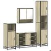 VidaXL Ensemble de meubles de salle de bain 4 pcs chêne sonoma, armoire de salle de bain, armoire de rangement de toilette, 3301241