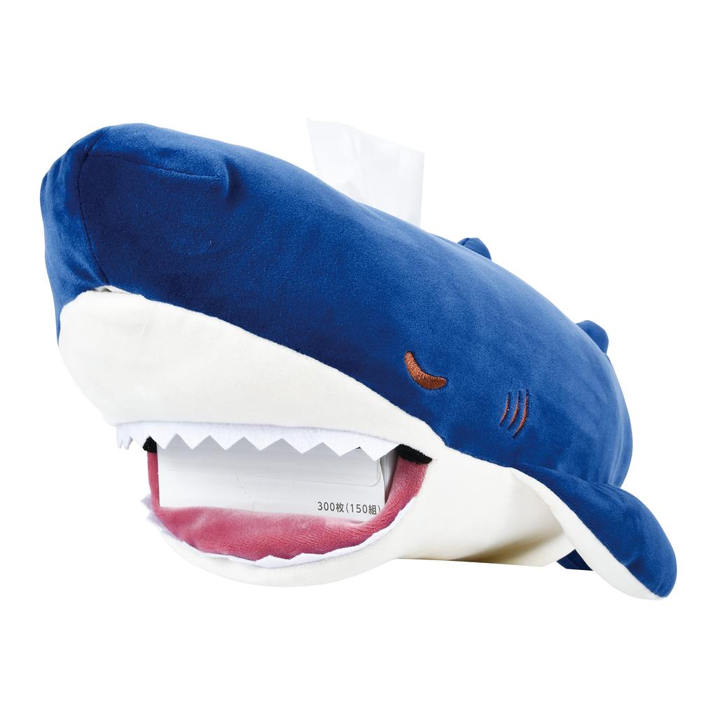 Livheart 2-Way Tissue Cover, Premium Nemunemu Animals Kamukamuzu Shark Zap (Total Length: Approx. 48cm), Stylish Hanging Design, 18512-63