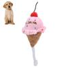 Pet Ice Cream Plush Toys Soft Stuffed Plush Toys Squeaky Chewing Toy for PuppiesPink