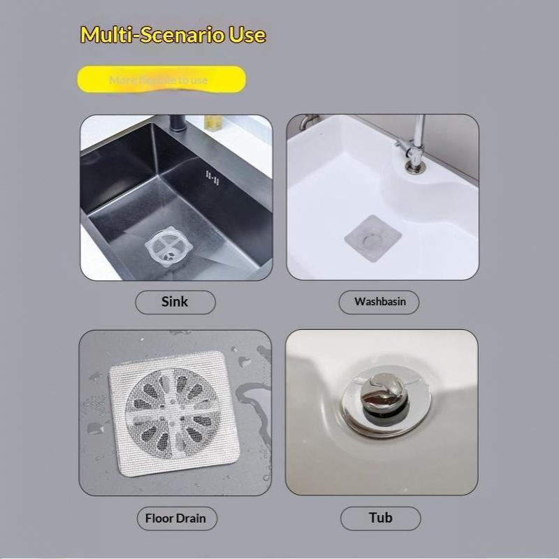 50PCS Adhesive Insect Proof Floor Drain Stickers Disposable Hair Filter for Bathroom Kitchen Laundry Sink