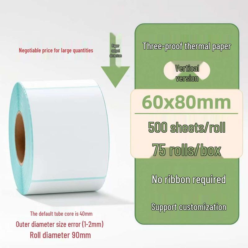 Samoprzylepne etykiety termiczne na kody kreskowe 100×150 mm - Trwałe i wodoodporne do logistyki