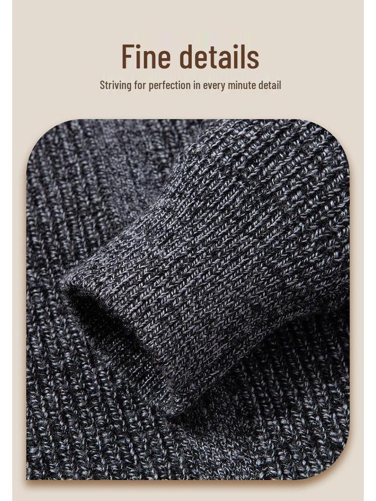 Men's High-Quality Winter Wool Chunky Knit Sweater - Anti-Pilling, Thick, Zipper Base Layer