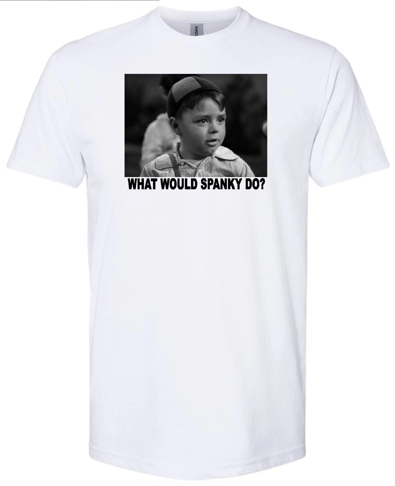 SPANKY WWD? GEORGE McFARLAND OUR GANG LITTLE RASCALS RETRO WHITE T-shirt 2XL