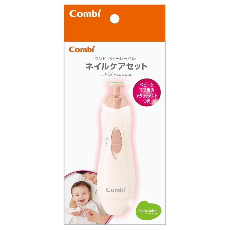 [] Combi Baby Label Nail Care Set, Baby Pink, with 6 Types of Attachments (3 for Babies / 3 for Adults)