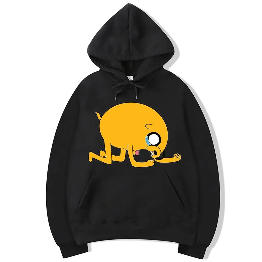 Adventure Time Animation TV Series Jake Cartoon Pattern Pullover for Men and Women Harajuku Fashion Street Harajuku