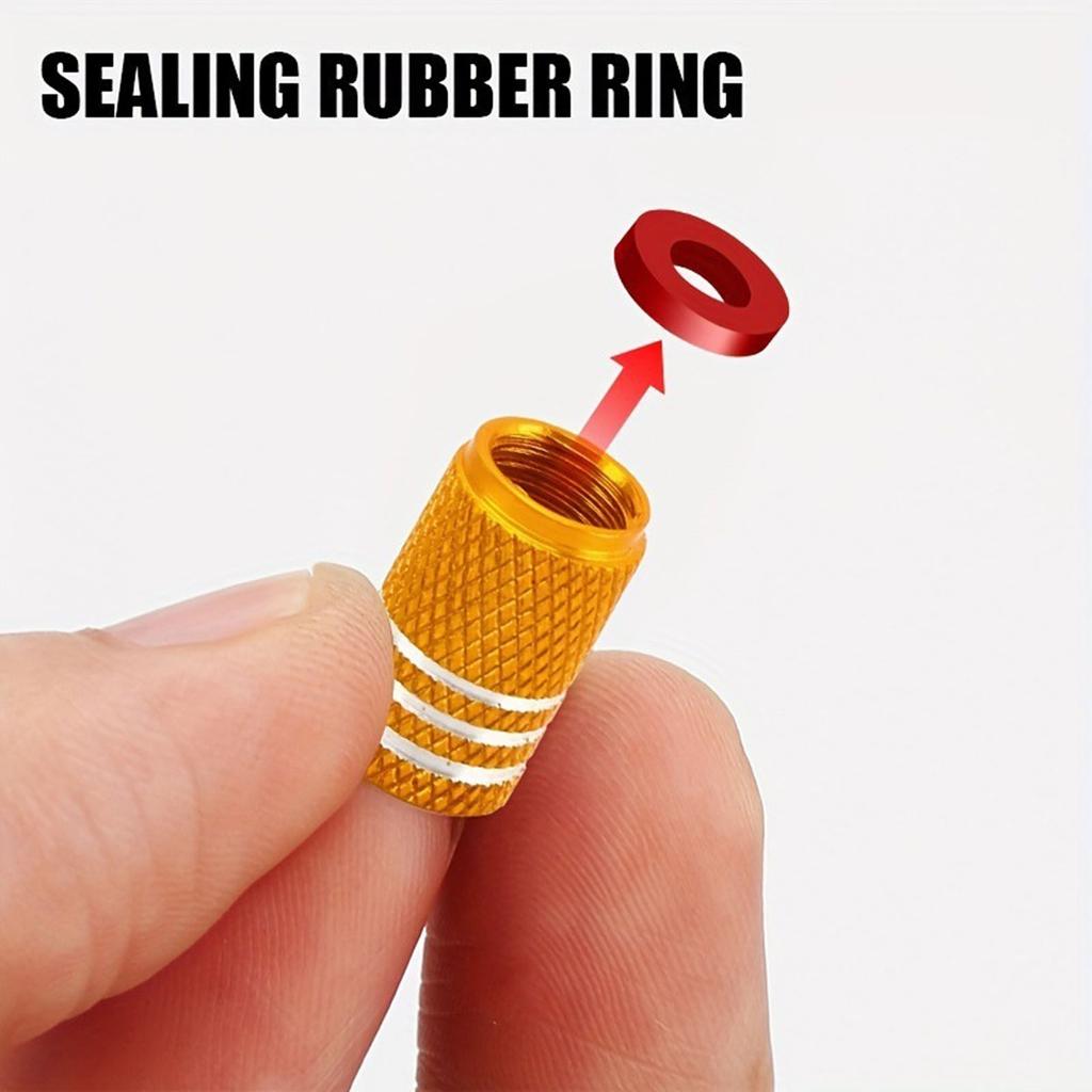 Tire Stem Cap Cover 4 Pack Tire AirCap Metal With Plastic Liner Resistant Leak-Proof For Car Truck 4PC