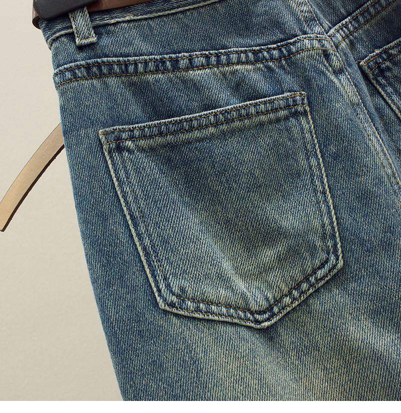 Elegant Woman Split Female Pear-shaped Design Pockets High Waist Thin Mid-length Package Hip Retro Versatile Comfortable Fashion Denim Bustier Skirt