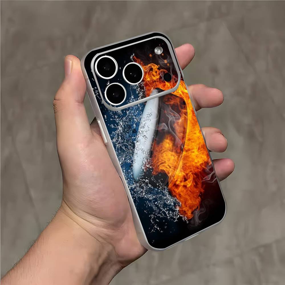 Ice Hockey Rink Puck Phone Case For iPhone 17,16,15,14,13,12,11,Pro,Max,Plus,E,Air,Mini Magnetic Frosted Clear