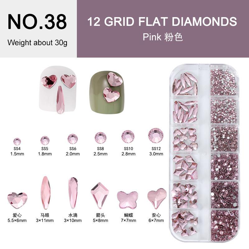 Electroplated Flat-Bottomed Nail Art Jewelry Glass Special-Shaped Rhinestone Set Nail Decoration Diy Jewelry Accessories