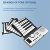 61 Keys Roll Up Piano Keyboard Portable Soft Silicone Electronic Piano with Built-in Speaker LCD