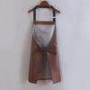 Oil Resistant Work Clothes PU Leather Painting Aprons Fashion Kitchen Apron  for Adults