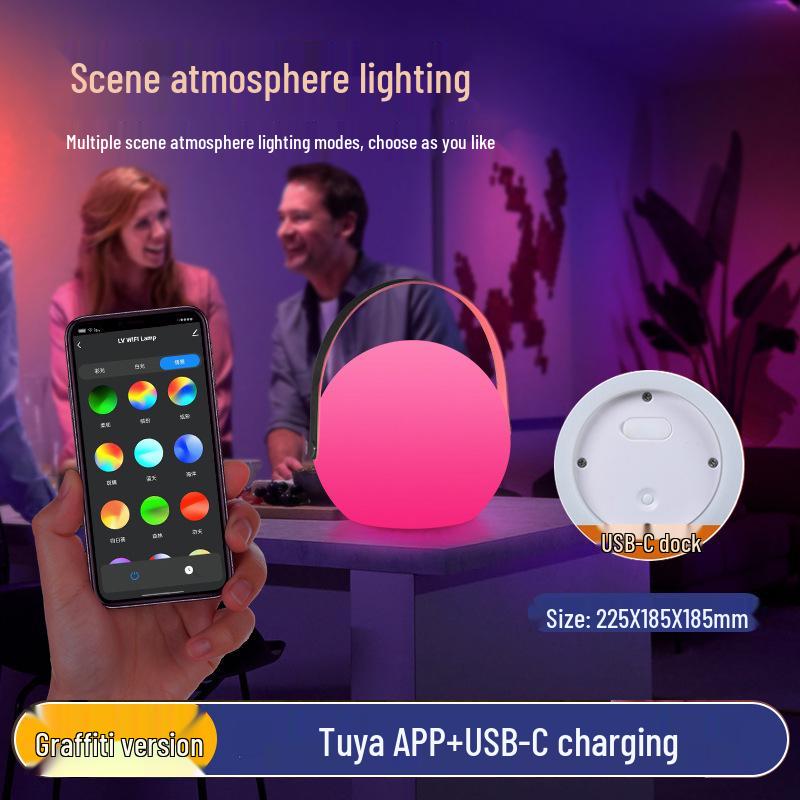 European-Style LED Table Lamp: Egg-Shaped Remote Control Bedside Night Light with USB Charging for Bedroom Ambiance