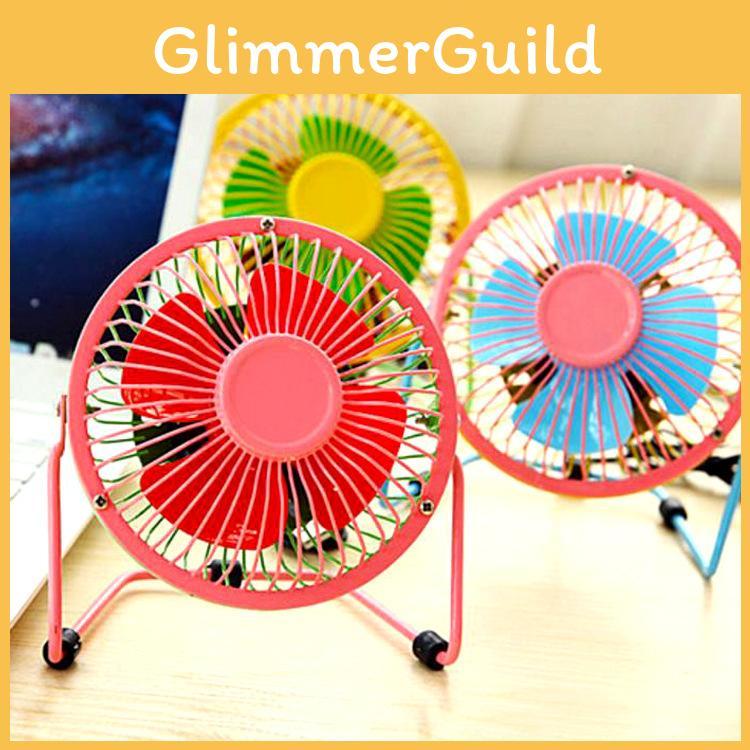 Stylish Usb Small Fan With Aluminum Blades For Quiet Desktop Office Use