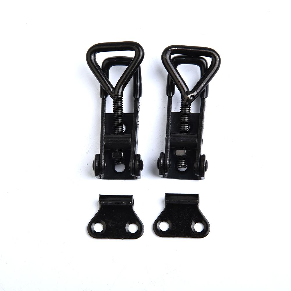 GH-4001 Toggle Clamp For Cabinets 4Pcs Black Brand New High Carbon Steel High Quality For Lock-free Handle-less Boxes
