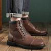 Men's High-top Boots High Quality Casual Leather Boots Retro Ankle Boots for Men Lace Up Platform Boot Outdoor Work Safety Shoes