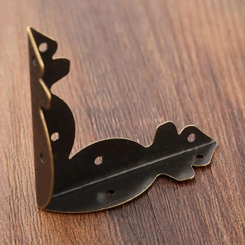 8pcs/set Iron Corners Antique Bronze Bracket 84mm Triangle Decor Scrapbook Album Jewelry Wood Box Protectors Table Leg w/Nails